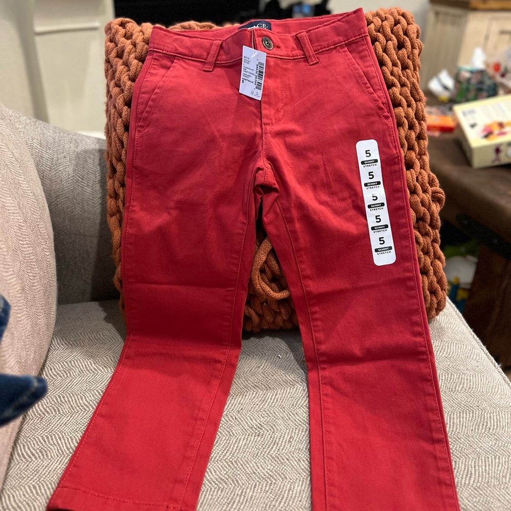 Children’s Place deep red slacks skinny stretch size 5